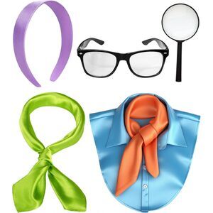 8426 6 Pcs,green Scarf,purple Headband,halloween Party Cosplay